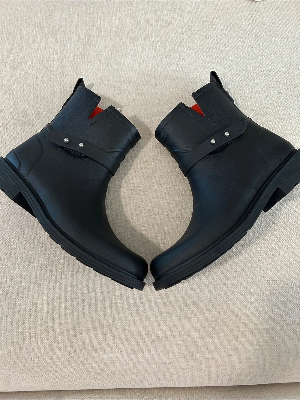 rag & bone Moto Moto Rain Boots, Black, Size EU41, NWOT Display pair